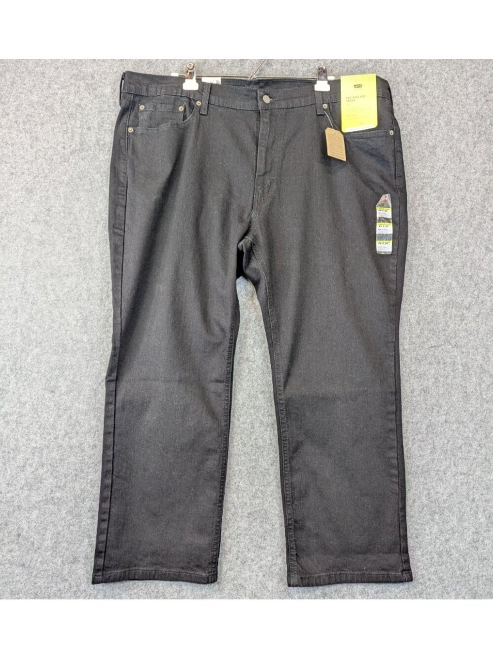 Levis Mens 44x29 541 Athletic Taper Black Stretch Jeans Pants
